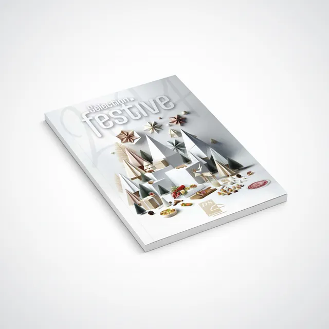 Couverture du catalogue Sélection festive, produits de fête sur fond blanc.